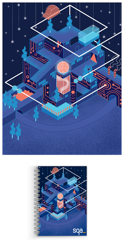 Futurist City art children art children book illustration city city illustration cityscape design enviroment environment art future futurism futuristic glitch illustration isometric design isometric illustration landscape technical urban design urban planning