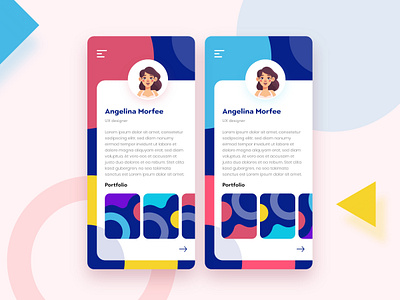 Abstract Portfolio Page For iOS app android app app icon illustration ios ui uiux ux vector web