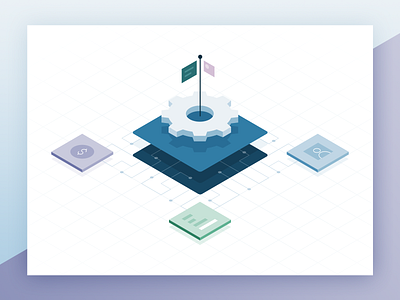 Recurly Artificial Intelligence and Machine Learning artificial intelligence data gear illustration isometric machine learning vector