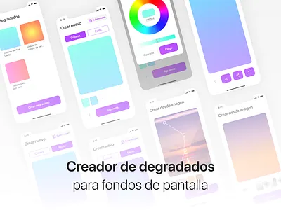 Creador de degradados para fondos de pantalla - App concept app color concept concept design creador degradado design flat gradient gradient color interface ui uidesign