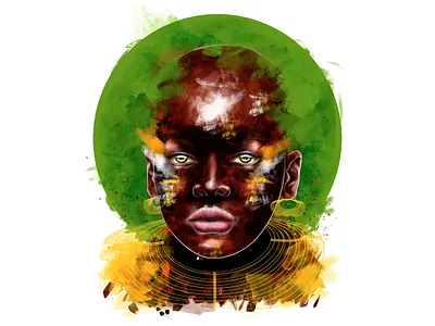 WARRIOR OF THE JUNGLE africa african illustration afro art artdirection artwork colombian illustration culture editorial illustration illustration colombia massai nature portrait tribal tribe warrior