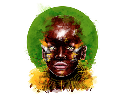 WARRIOR OF THE JUNGLE africa african illustration afro art artdirection artwork colombian illustration culture editorial illustration illustration colombia massai nature portrait tribal tribe warrior