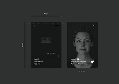 Profile cards UI design flat ui ux vector