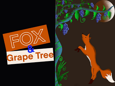 Fox and grape tree drawing fox drawing grape tree fox grape tree procreate digital art