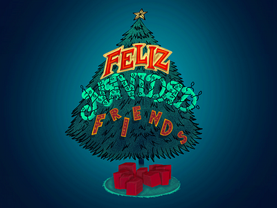 Feliz Navidad digital illustration lettering procreate app typography