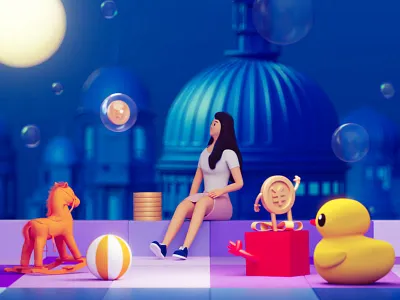 dribbble35 banner c4d graphic