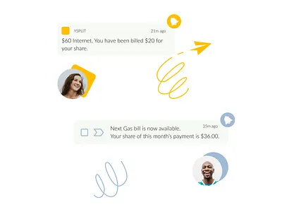 Real time notifications for ultimate transparency emails friends house housemates notifications providers smiling splitting transparency