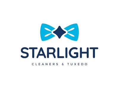 Cleaners and Tuxedo Logo blue branding bright clean cleaners corporate dry cleaners drycleaners logo design minimal modern