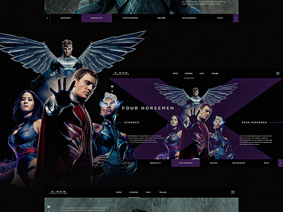 X-Men Apocalypse Web Design cartoon character cinema comics commerce concept contents culture gui hero marvel movie screen superhero ui xmen