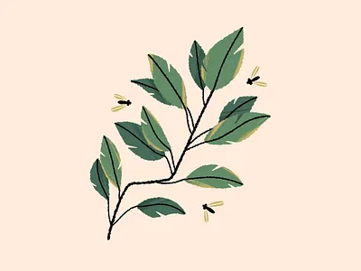 still growing!! botanical branch illustration leaves nature plant tree