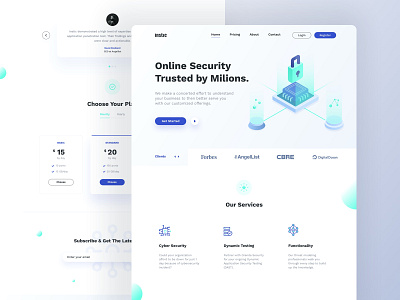 Instic - Landing Page branding clean header illustraion landing page network security security typography ui ux web webdesign website