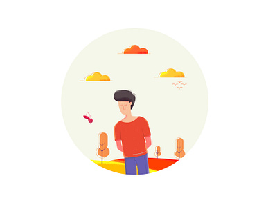 Colourway character flatdesign floating illustration vector