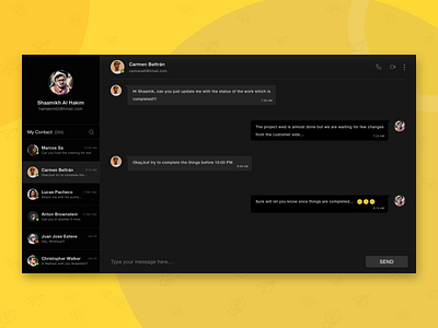 Web Chat - Dark Theme app app design application chat app chatting dark app dark mode dark theme dark ui darktheme design minimal design minimalism ui user experience user interface design ux web app