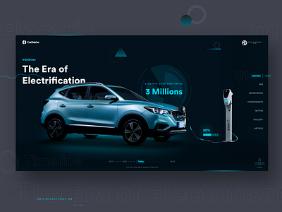 Electric Cars Concept Design 2020 design trend automobile best car website blue car concept car design car launch clean ui concept dark ui designs electric electric car futuristic design geometric shapes himanshu jani model page new car ui ux design webdesign