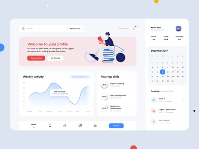 Digital learning dashboard clean dashboard education interface learning product product design stats ui ux web website