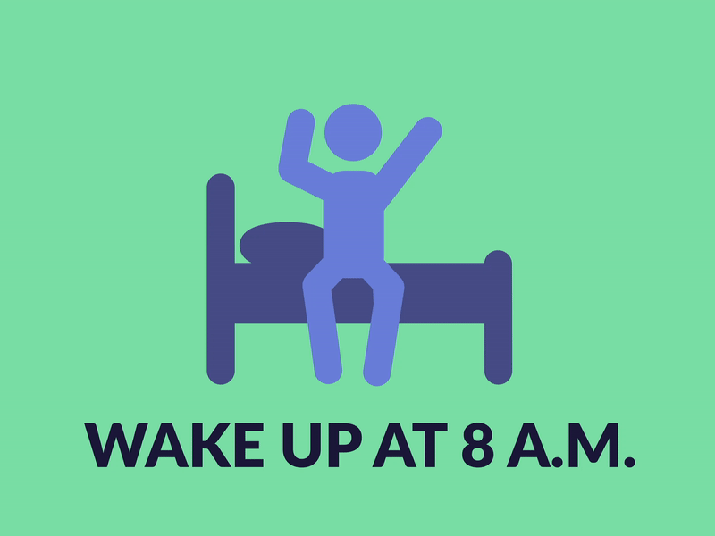 Early wake up 2d animation after effects animation illustration weekly warm up