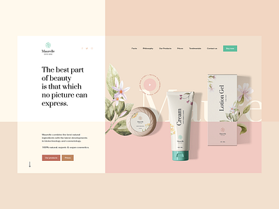 Maurelle 🌿 branding cosmetic cosmetics design flora illustration landingpage nature onepage packing ui ux visiontrust web webdesign webdesigner website