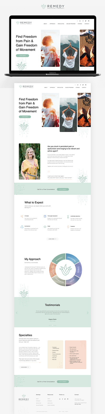Web Design : Remedy flat therapy web design website