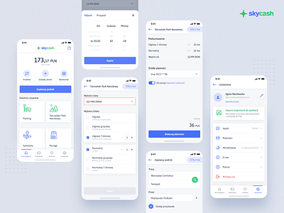 SkyCash app redesign app buy cash clay date ethworks ios iphone mobile money profile settings sky ticket travel ui ux wallet white