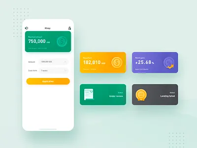 VAY CARD app card design sketch ui