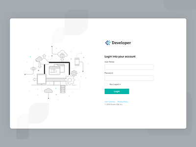 CC Developer login api ccdeveloper claimcolony clean ui cloud cloud computing developer tools flatui illustartions landing page login simple ui ui design userexperience userinterface ux we design webpage website concept