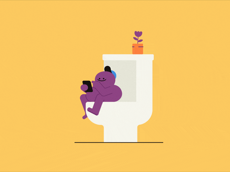 On the toilet animation illustration illustrator instagram loop motion motion graphics pooping toilet