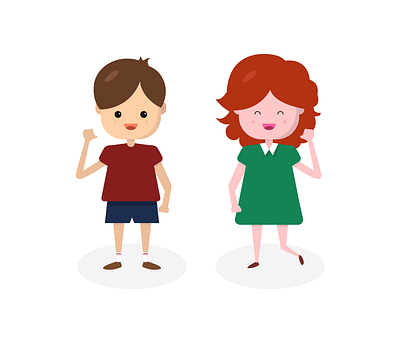 Flat illustrations boy & girl boy flat design girl illustration illustrator