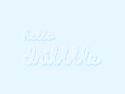 hello dribble firstshot neomorphism typography