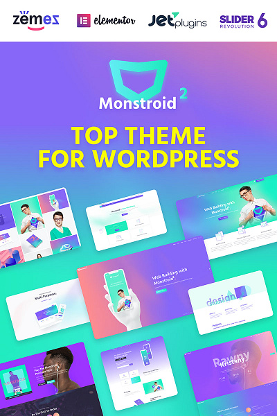 Monstroid2 - Multipurpose Modular Elementor WordPress Theme agency agency website business corporate creative drag and drop elementor homepage modern portfolio slider revolution template theme website wordpress wordpress theme wp