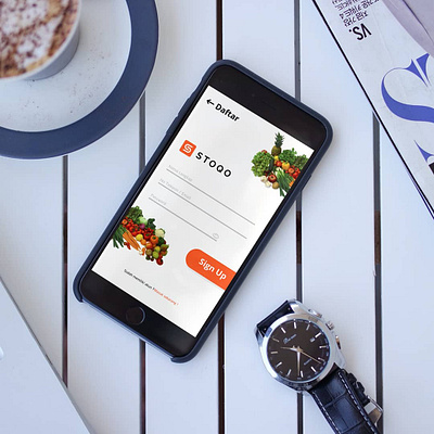 Re-design Log In & Sign Up UI Screen Mobile App STOQO app app design bekasi design design art designer indonesia jakarta mock up mockup photoshop shopping app ui uiux uiuxdesign vegetable webui webuiuxdesign