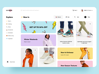 Shop Clothing Web Page awsmd banner design boutique clean clothing creative e commerce fashion fashion illustration graphics interaction product design store store app uiux website design