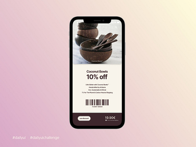 Daily UI #061 - Redeem Coupon 061 aveiro coupon daily ui daily ui 061 dailyui dailyui 001 dailyui 061 dailyui061 dailyuichallenge elvas freelancer graphic designer layout minimalism minimalist mobile ui redeem coupon ui designer ui ux