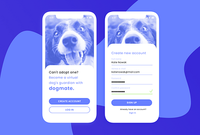 Daily UI #001 Sign up app screen app design daily ui daily ui challenge dailyui dog sign up sign up form ui ui challenge ui design