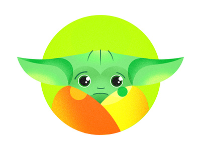 The Child alien art character child design doodle emotion flat gradient green icon illustration mandalorian scifi star wars vector yoda