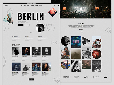 Music Festival Demo clean colors creative design digital festival gray homepage homepagedesign music festival shapes ui ux web web design webdesign website wordpress