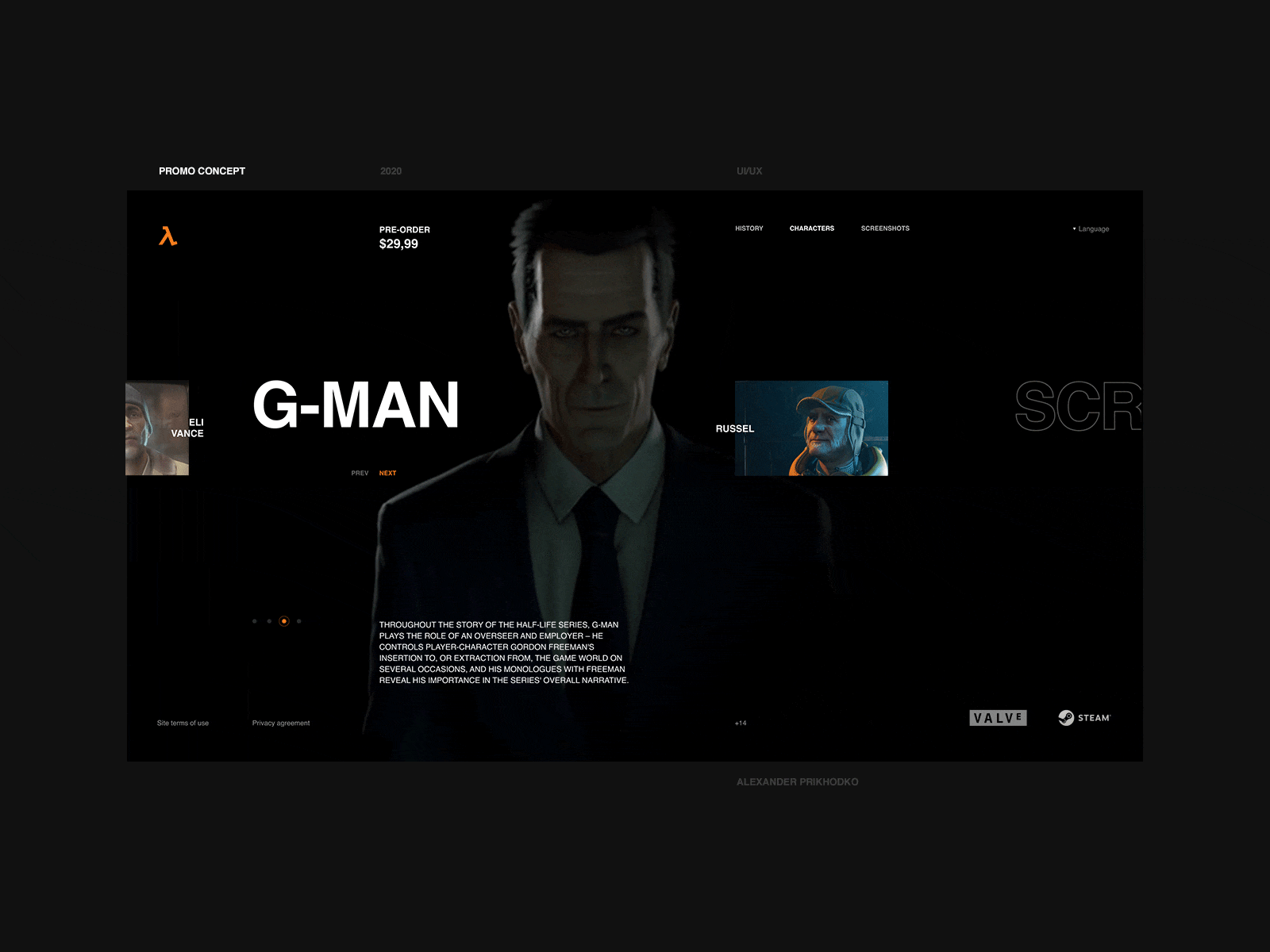 Half-Life: Alyx Promo design flat fullscreen half life minimal promo typography ui web