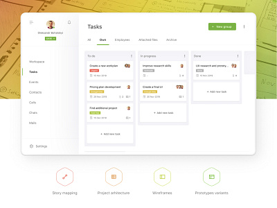 Project Interface: Tasks crm dashboard erp interaction design interface mvp saas tasks ui