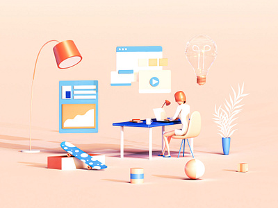 Innovation 3d 3d animation 3dsmax application building c4d dashboard design game illustration interface isometric landing page landingpage lowpoly render uiux user interface web web design