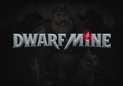 Dwarf Mine Online Slot Game Logo Design branding design game art game logo hand drawn illustration lettering art logo online game typography