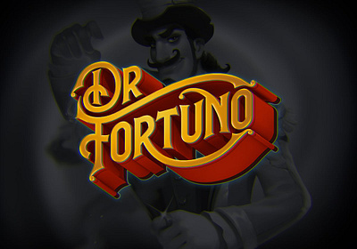 Dr Fortuno Slot Game Logo Design artdeco branding design game art game logo hand drawn illustration lettering art logo online game typography