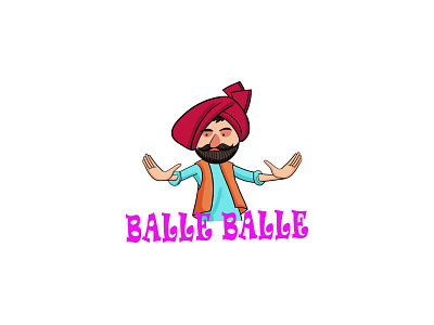 Punjabi Man Sticker Design cartoon stickers chat stickers design illustration indian cartoon indian stickers punjabi stickerart stickers
