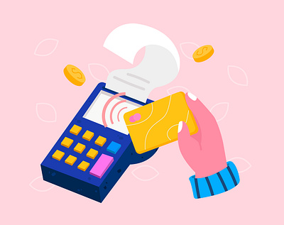 Wireless payment concept card cartoon check contactless design illustration payment payment app shopping terminal ui vector