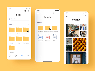 File manager app design concept app application concept file explorer file management file manager file sharing file upload mobile mobile app mobile design ui