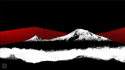 Ararat mountain | Armenia ararat armenia black blackandwhite graphicdesign illustration masis red հայաստան
