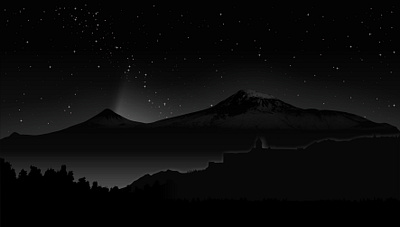 Ararat mountain | Armenia ararat armenia blackandwhite design dribbble illustration masis night sky sky stars vector yerevan հայաստան