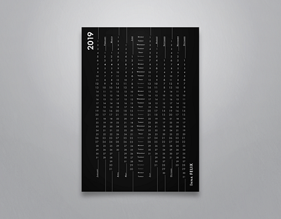 Calendar 2019 black calendar calendar 2019 design indesign minimal minimalism typography vector