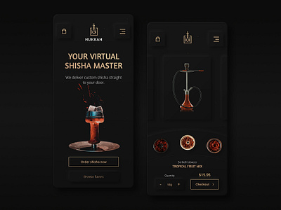 Hukkah | Hookah Delivery Web App app app design beautiful black business clean delivery design hookah interface iphone minimalist mobile neumorphism realistic shisha simple skeumorphism ui ux