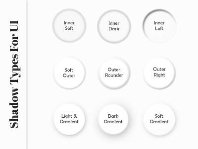 Shadow types app design black white gradient inner shadow mobile ui mockup mockups shadow shadow type shadowing shadows ui ui mockup uidesign user interface user interface design userinterface web design webdesign website design