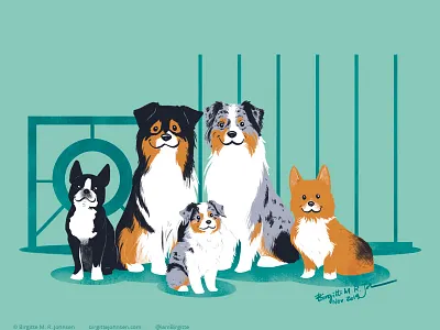 Agility dogs animal art commission commission open commissioned digital art digital illustration dog dog illustration illustration limited colour palette limited colours