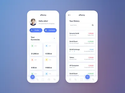 ePenny app design proposal android app design app app design design ios mobile app design ui user experience design user inteface ux